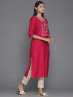 Libas Women'S Silk Printed Straight Kurtas