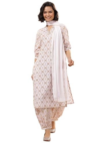 Libas WomenS Cotton Ethnic Motif Kurta Sets (400645_Pink_Xl)