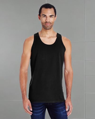 Unisex garment-Dyed Tank - BLAcK - S(D0102H7KV78)