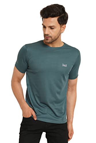LookMark Mens Stylish Polyester T-Shirt(MT16-GREEN-M)