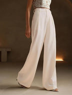 Greciilooks High Waist Trousers For Women  Flared Korean Style Formal Pants | Elegant Workwear For Office, College & Events Crea