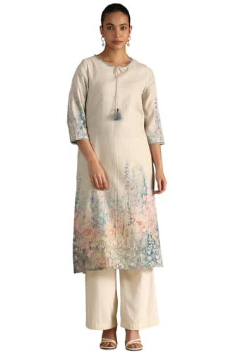 Soch Women Linen Floral Regular Kurta (cws5ku61378