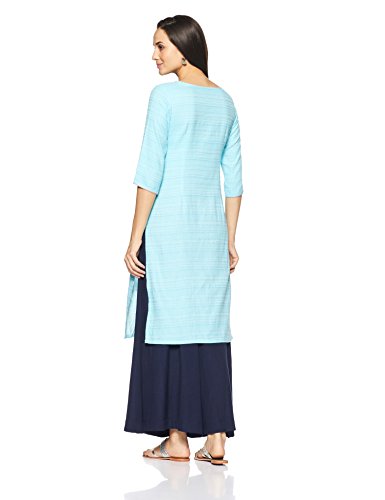 Aurelia Women'S Straight Kurta (17Auk13296-78935_Sky Blue_Xl)
