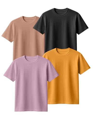 Veirdo Men's 100% Cotton Regular Fit Round Neck Solid Short Sleeve T-Shirt Combo