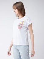 Miss Chase WomenS Cotton Round Neck Short Sleeves Graphic Print Basic T-Shirt