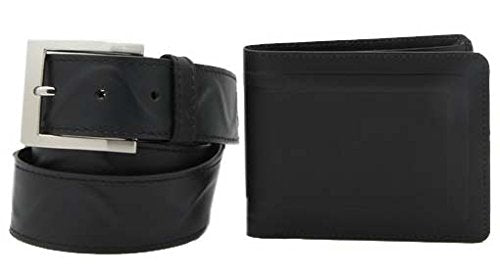 Oilpullup Leather Belt & Wallet Combo (Black, 32) (Free Leather Keychain) 32