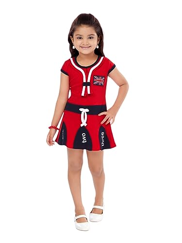 Aarika Girls Red Color Cotton Blend Middi (SP-FK-P-1102-RED-26)