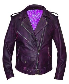 Ladies Purple Lambskin Jacket ,PUR ,XL