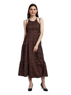 Tagas Women'S Delta Cotton Fit And Flare Maxi Dress (Op-3019-Black-M_Black