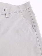 Dennis Lingo MenS Cotton Solid Casual Trousers, Tapered Fit, Mid Rise, Stretchable Ankle Length Chino Trousers Light Grey