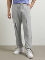 Nobero MenS Relaxed Sweatpants (1M-Bwjg-R0107_Grey Melange
