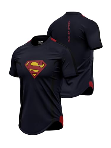 The Souled Store Official Superman : Son Of Krypton Printed Regular Fit Cotton Short Sleeve Round Neck Drop Cut T-Shirts For Men