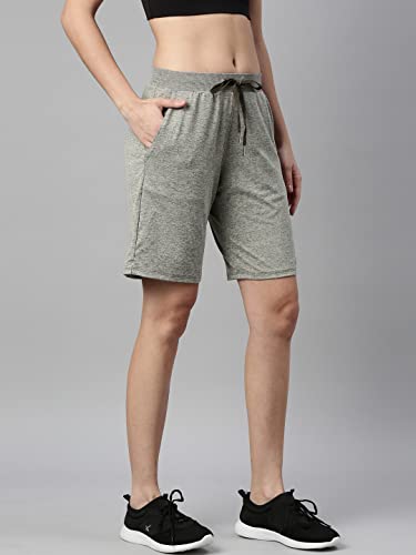 Enamor Athleisure Shorts for Women with Pockets with Adjustable Waist Used for Gym Yoga Workout