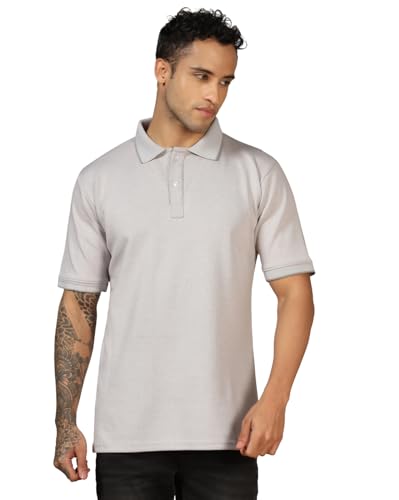 Leriya Fashion T Shirt for Men || Men T-Shirt || Men Polo T-Shirt || Men Plain T-Shirt || V-Neck Collar Tshirt (X-Large, Grey)