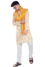 Divisive MenS Printed Art Silk Bandhani Dupatta/Stole(Ddp6_Yellow)