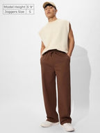 The Souled Store Official Korean Joggers: Tan Brown Mens And Boys Korean Fit Cotton Blend Solid Korean Joggers