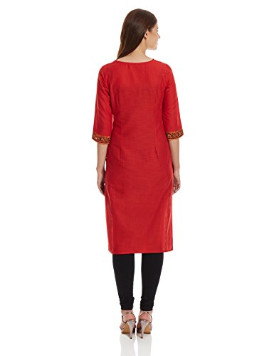 Aurelia Women'S Straight Kurta (16Auk12764-01907_Red_Xx-Large)
