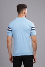 ADRO Mens Solid Regular Fit Polo Shirt (PNOP24-L1-SKNBWH_Sky Blue