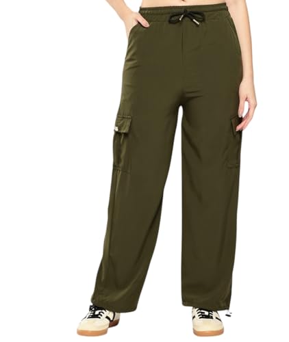 Aarika Girls Casual Wear Dark Green Colour Solid Crepe Cargo Pant-(12-15 Years)-(Pant-Ad-Il-01-D-Green-40)