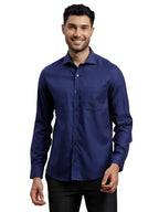 Turtle Men 100% Cotton Slim Fit Full Sleeve Indigo Blue Formal Shirt