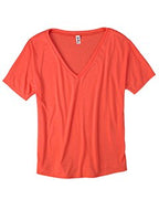 Ladies Slouchy V-Neck T-Shirt - BLAcK - S(D0102H7W1PJ)