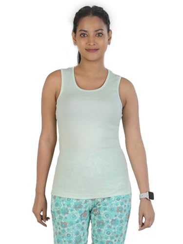 Rupa Colors Playsure Solid 100% Combed Cotton Rib Fabric, Womens Tank Top, Sleeveless Pack of 1