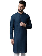 Jompers MenS Embroiderd Kurtas (Teal, Xxl)