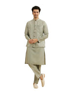 Manyavar MenS Art Silk Embroidery|Sequin Work Kurta Jacket Set (Light Mid Green,Xxl)