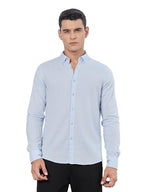 Thomas Scott Mens | Solid | 100% Cotton | Full Sleeve | Button Down Collar | Casual | Shirt for Men Sky Blue