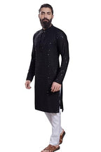 Divisive MenS Sequince Embroidered Cotton Blend Only Slim Fit Kurta (Dkrt224_Xxl_Black)