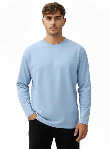 Veirdo Men's Cotton Regular Fit Solid Full Sleeve T-Shirt