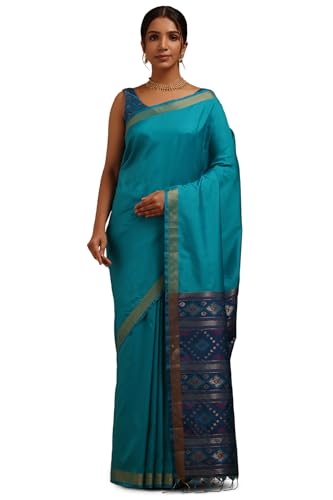 Soch Women Soft Silk Solid Saree