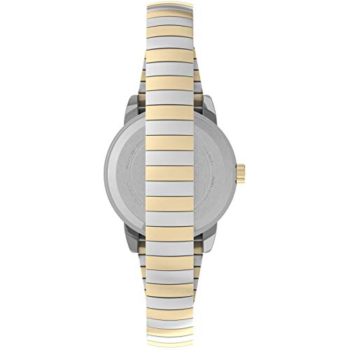 Timex Women's Easy Reader 25mm Watch - Two-Tone Case White Dial with Tapered Expansion Band