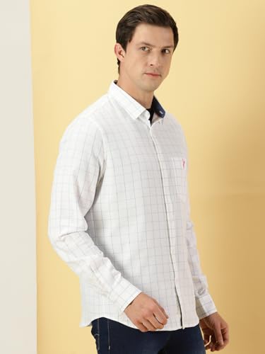 Thomas Scott Checkered 100% Cotton with Spread Collar Casual Shirts for Mens
