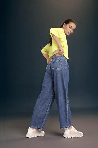 Inkd WomenS Baggy Jeans (Inkss25Wjn-608_Denim Divine