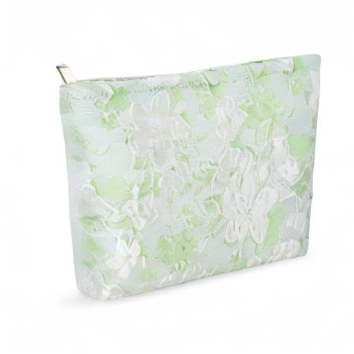 ZLFSRQ Flower Makeup Bag for Women Girls Teens Travel Cute Floral Cosmetic Bags Large Zipper Cosmetic Pouch for Purse Portable