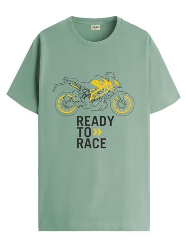 ADRO Mens Biker Design Printed 100% Cotton T-Shirt - Regular Fit, Printed T-Shirts for Men (RN24-KTM-PT_Pista_2XL)