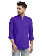 Lookmark MenS Pure Cotton Solid Color Short Kurta Suitable For All Indian Wedding, Occasions, And Festivals (Az-Lm-Og-Kurta 08 
