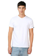 Bewakoof Mens Solid Regular Fit Plus Size T-Shirt_596010_White_M
