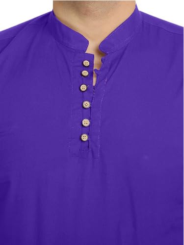 Lookmark MenS Pure Cotton Solid Color Short Kurta Suitable For All Indian Wedding, Occasions, And Festivals (Az-Lm-Og-Kurta 08