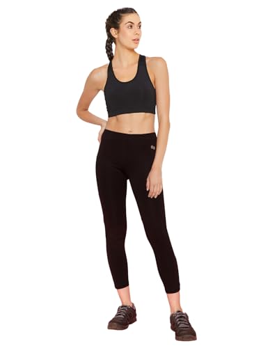 Clovia WomenS Slim Fit Polyester Activewear Ankle Length Tights (Ab0047P13_Black_Xl)