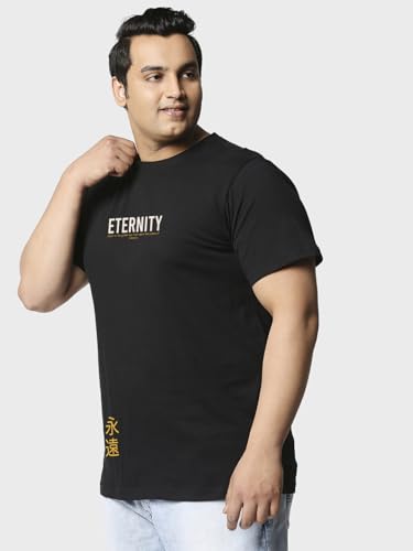 Bewakoof MenS Graphic Printed Regular Fit Plus Size T-Shirt_625677_Black_5Xl
