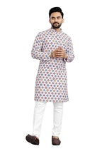 Lookmark MenS Cotton Blend Printed Long Kurta Suitable For All Indian Wedding, Occasions, And Festivals (Az-Lm-Og-Kurta 24-L) M