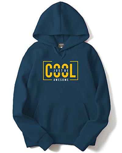 ADRO Men's Cotton Neck Hooded Sweatshirt (H21-M-JBA-SB_Teal_XL)