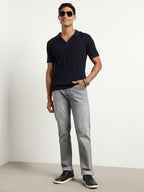 Nobero MenS Cotton Self Design Regular Fit Polo Shirt