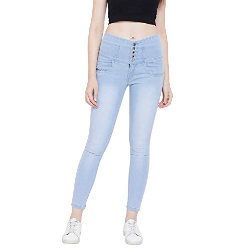Nifty Womens Denim Stretchable High Waist Jeans (1236, Sky Blue, 32)