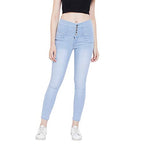 Nifty Womens Denim Stretchable High Waist Jeans (1236, Sky Blue, 32)