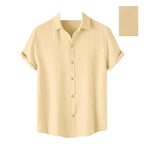 Pinkmint Mens Solid Classic Fit Shirt Beige