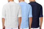 Finivo Fashion MenS Cotton Blend Regular Fit Solid Combo Kurta Shirt