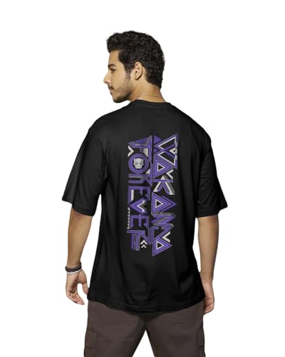 Bewakoof Men Oversized Fit T-Shirt 1154268 Black L